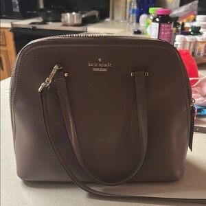 Kate Spade Brown Satchel with Gold Accents